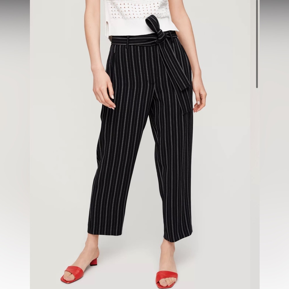 ARITZIA/ WILFRED TIE FRONT PINSTRIPE PANT